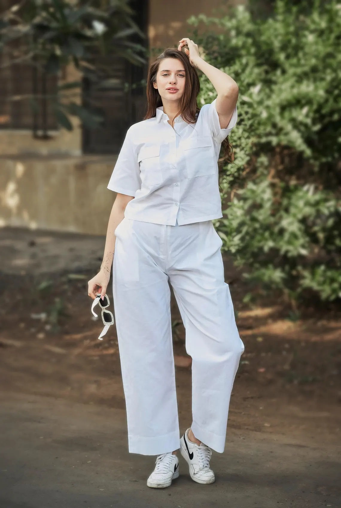 Linen Women Shirt Pant Set