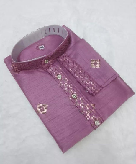 Ethnic Festival Classic Style Full Stitched Silk Men's Kurta & Pajama Set
