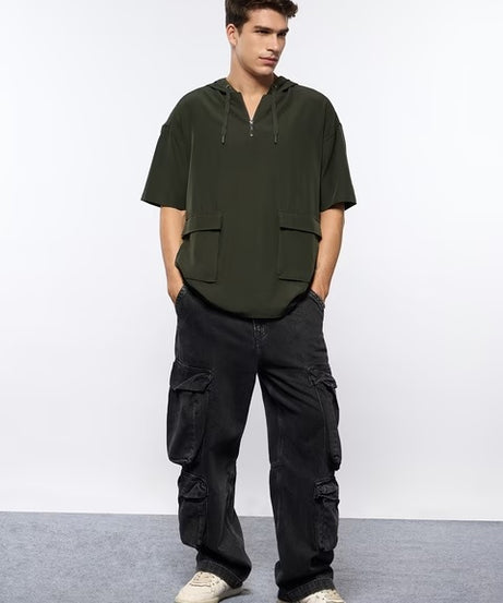 Dark Olive Hooded T-Shirts