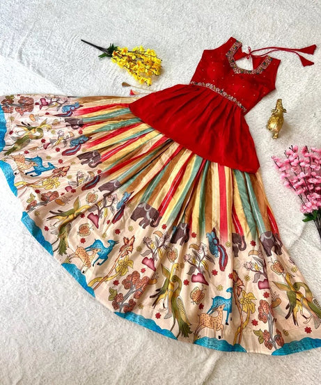 Festival Look Full Stitched Soft Chinon Silk Lehenga Blouse