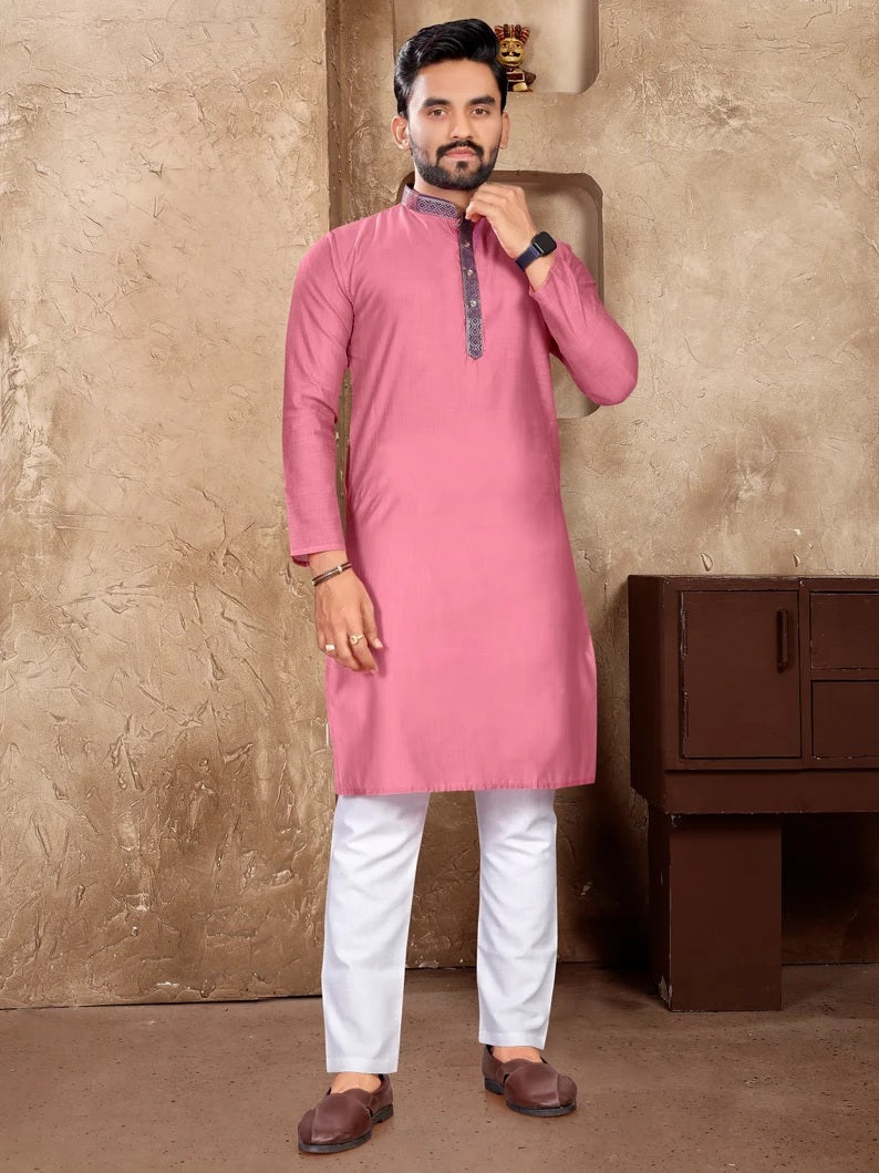 Men's Linen Silk kurta Pajama Set