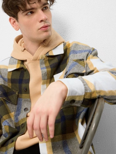 Plaid Sunbeam Men Flannel Shackets