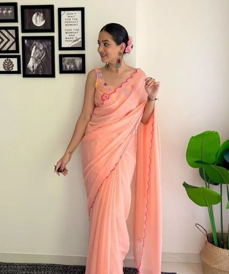 Soft Georgette Silk Saree With Blouse