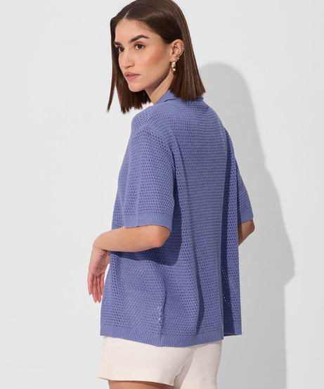 Open Knit Garnet Women Shirts