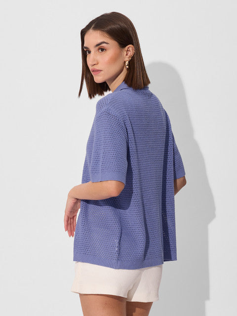 Open Knit Garnet Women Shirts