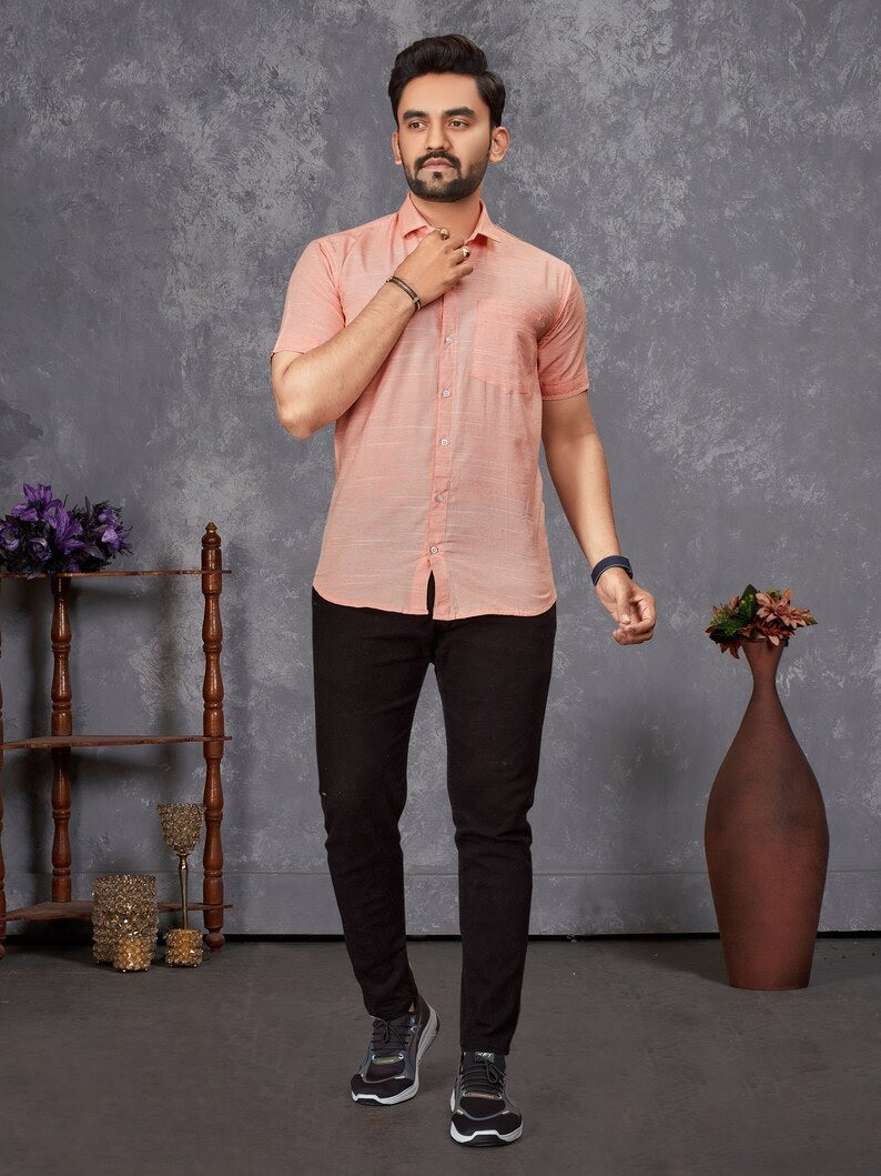 Premium Slub Cotton Shirt For Men's