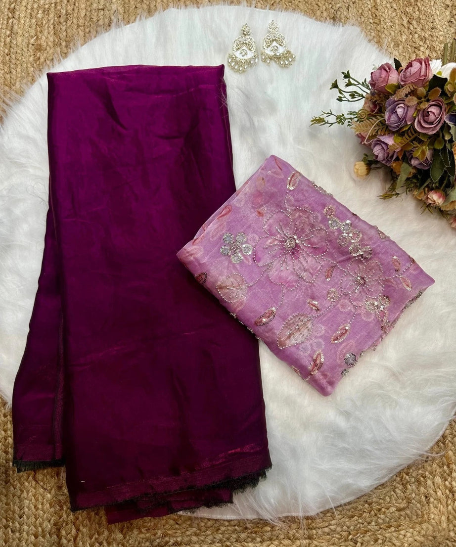 Soft Tebi Silk With Digital Print Saree, Traditional Wear Sari With Blouse