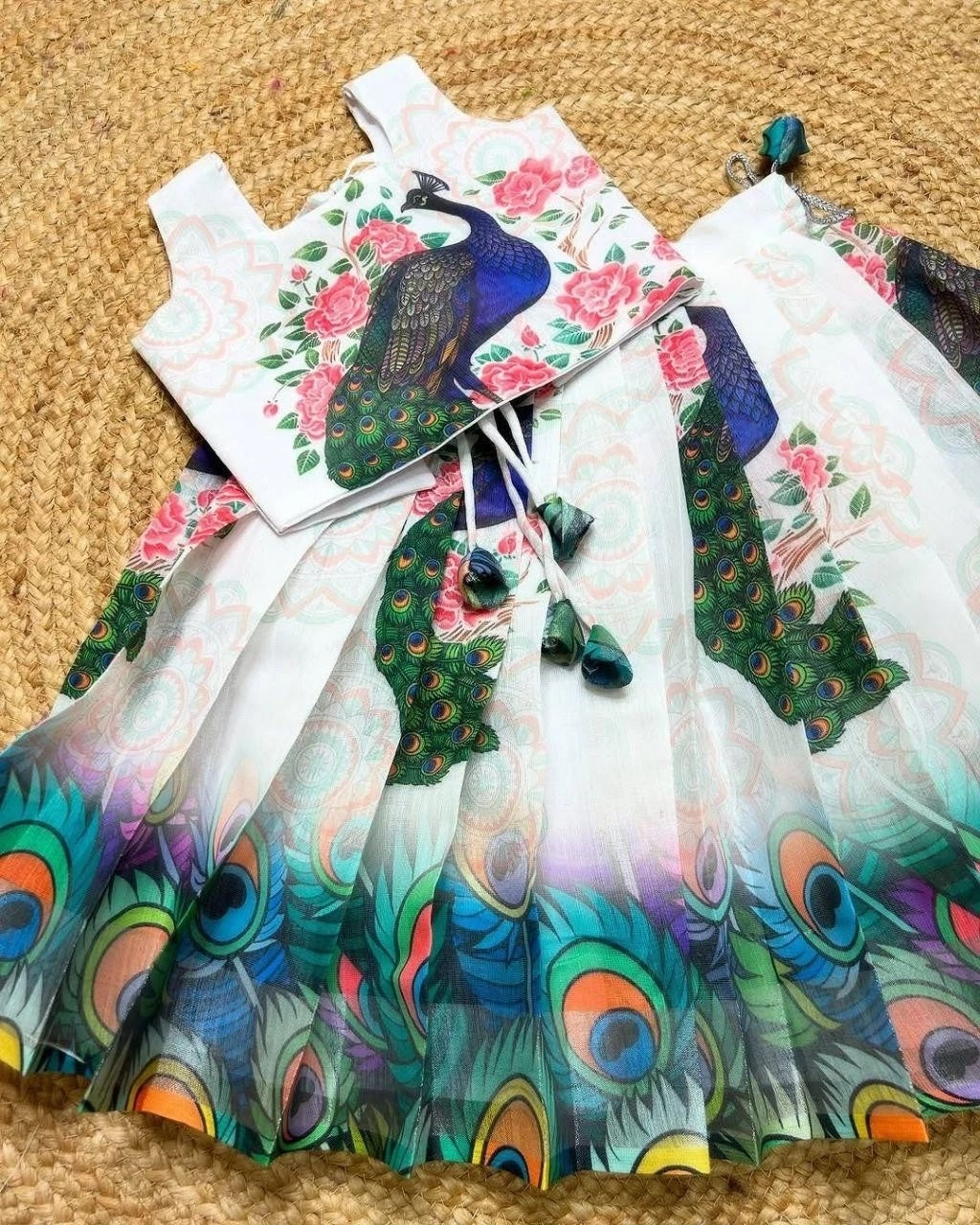 Kids & Girls Chinon Silk Wedding Traditional Wear Lehenga With Blouse