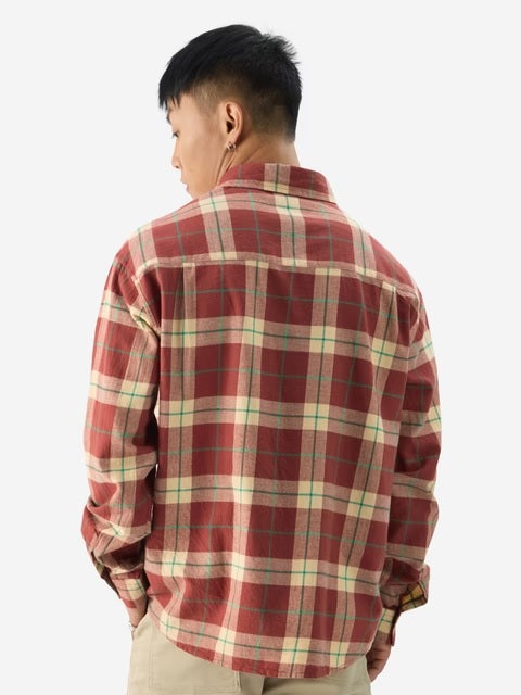 Checks Almond Cream Men Utility Shirts