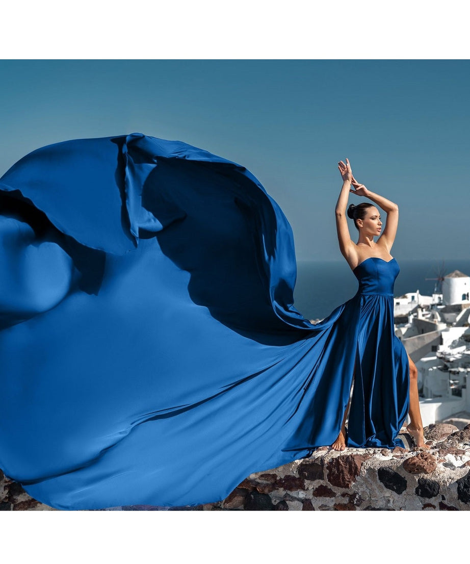 Long Flying Dress for Photoshoot, Long Train Dress