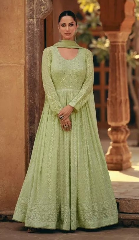 Heavy Faux Georgette Bollywood Top Bottom & Dupatta