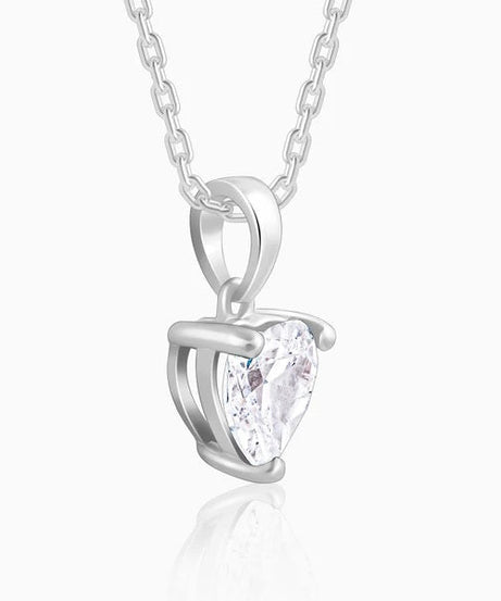 Anushka Sharma Silver Solitaire Heart Pendant with Link Chain