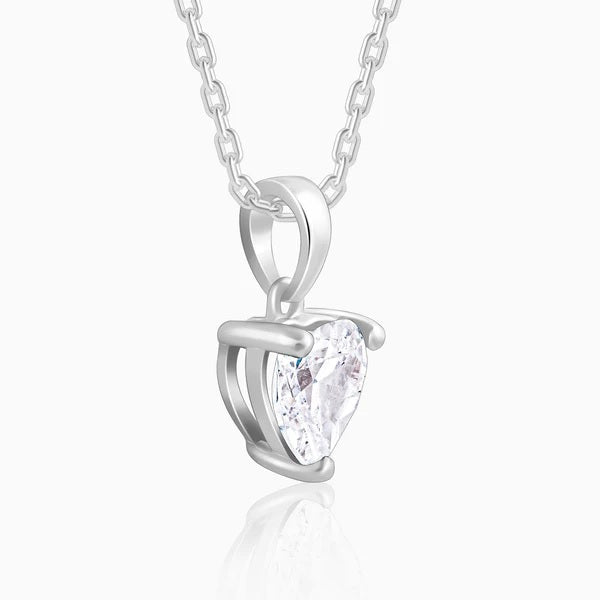 Anushka Sharma Silver Solitaire Heart Pendant with Link Chain