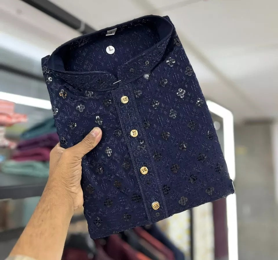 Men's Full Stitched Cotton Rayon Bollywood Function Wear Kurta & Pajama Set