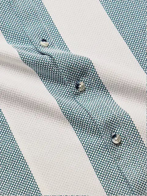 Textured Stripes Arctic White Men Shirts