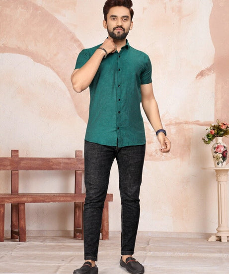 Pure Cotton Lining Pattern  Men's Shirt