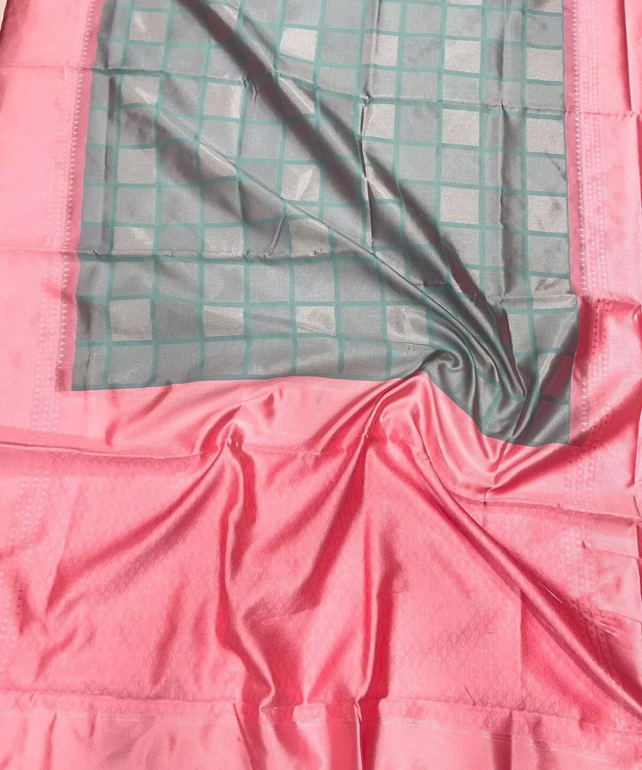 Designer Soft Lichi Silk With  Jacquard Work  Saree & Blouse