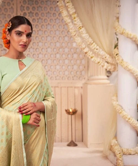 Trending Banarasi Soft Silk Wedding Wear Saree With Blouse 11-KT