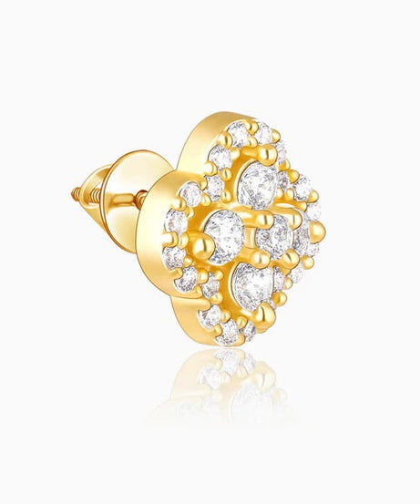 Golden Pansy Flower Earrings