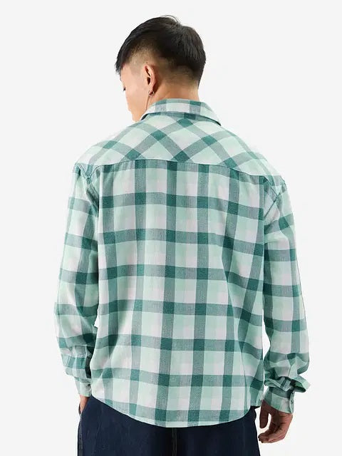 Plaid Minted Marble Men Relaxed Shirts