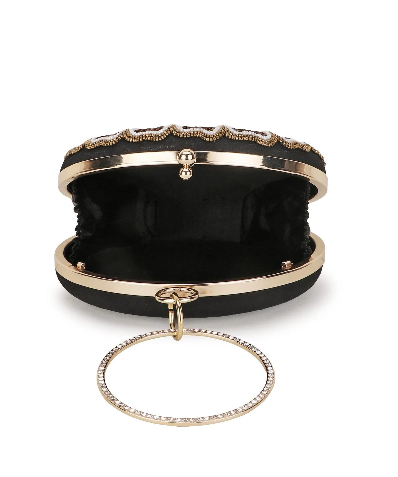 Gala Floral Emroidered Faux Silk Clutch