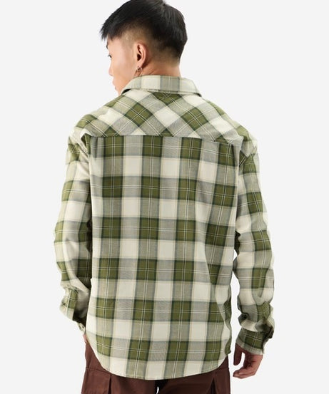 Plaid Olive Men Utility Shirts
