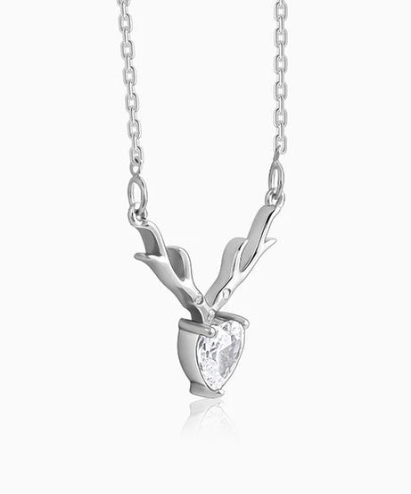 Anushka Sharma Silver Deer Heart Necklace
