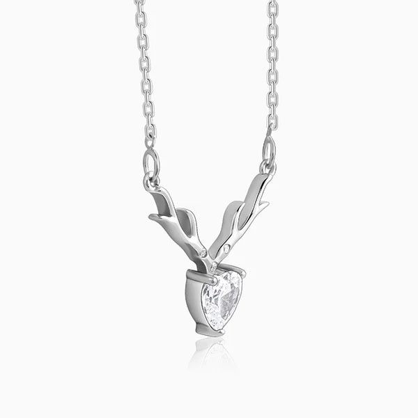 Anushka Sharma Silver Deer Heart Necklace