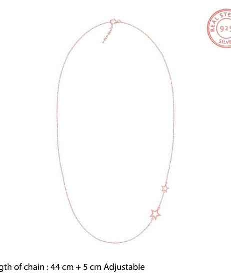 Rose Gold Star Crossed Lovers Necklace
