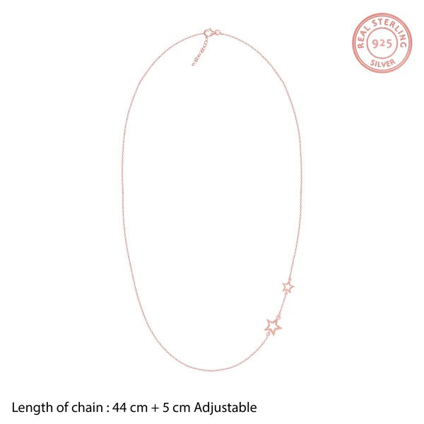 Rose Gold Star Crossed Lovers Necklace