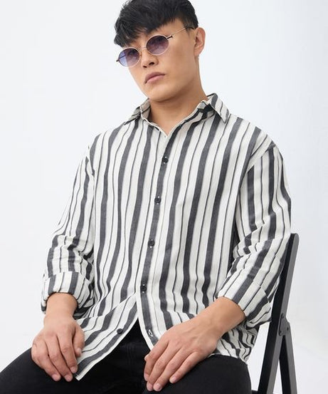 Stripe Blackline Men Relaxed Shirts