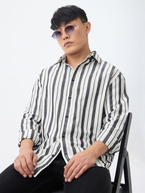 Stripe Blackline Men Relaxed Shirts