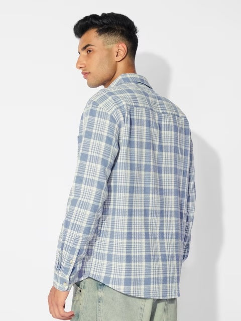 Plaid Skyfall Men Utility Shirts
