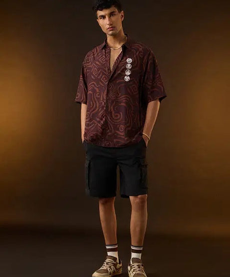 Men's Avatar Elements Oversized 100% Rayon Shirt