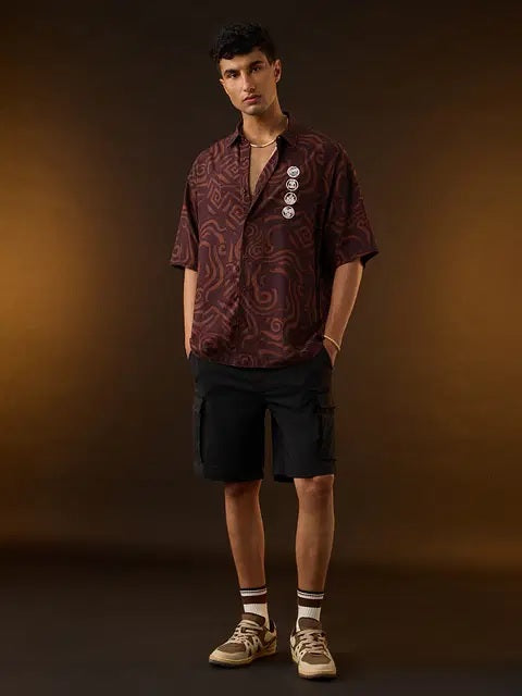 Men's Avatar Elements Oversized 100% Rayon Shirt