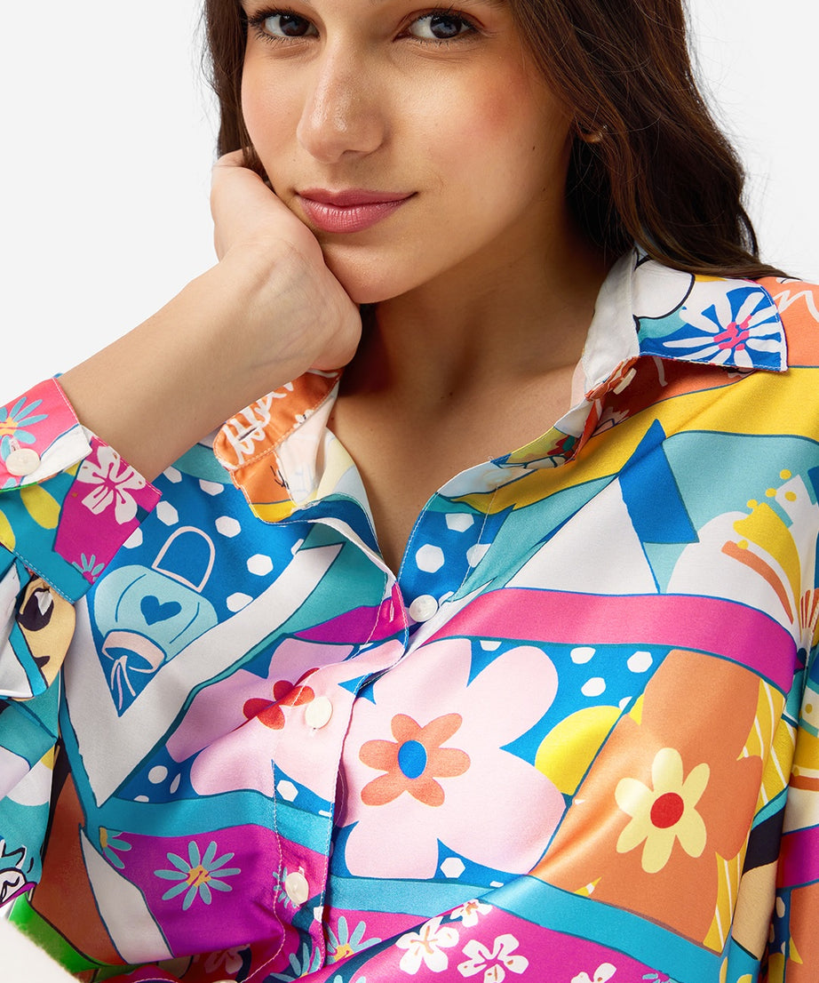 Satin Disney Mulan Women Shirts