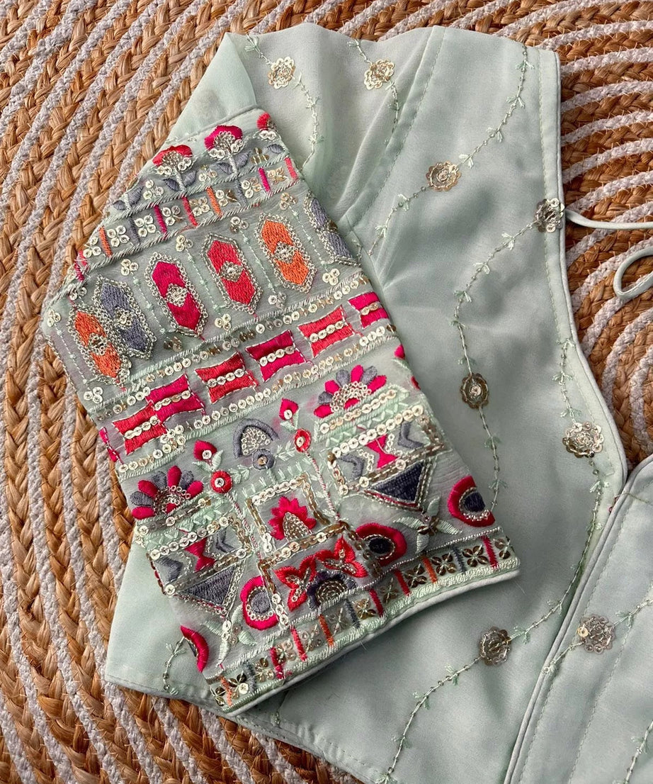 Full Stitched Milan Georgette Fancy Designer Traditional Look Blouse Choli