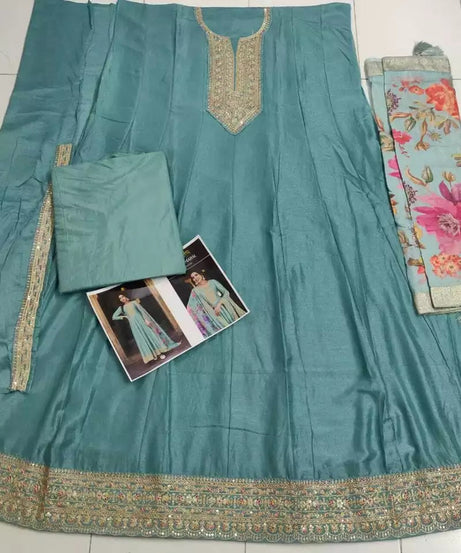 Silk Indian Wedding Pakistani Wear Top Bottom & Dupatta