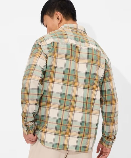 Plaid Green, Beige Men Utility Shirts