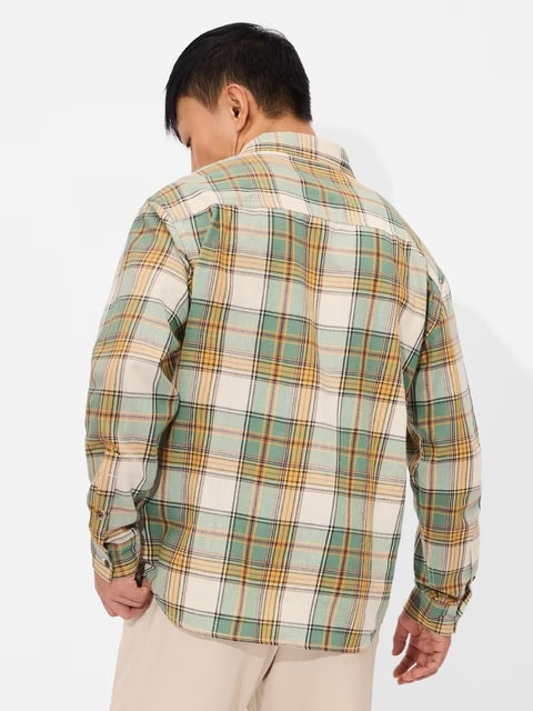 Plaid Green, Beige Men Utility Shirts