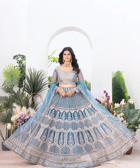 Exclusive Stitched Premium Net Wedding Function  Lehenga Blouse With Dupatta 15-MA