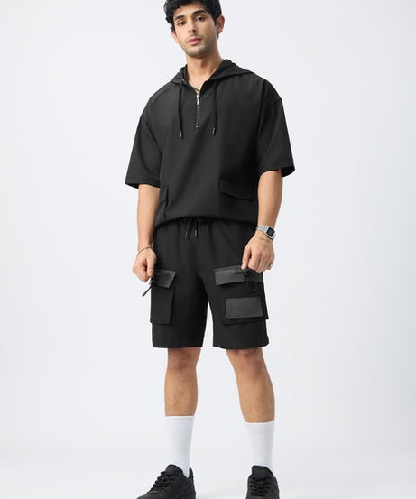 Hooded Set  Black Men Co-ord Sets
