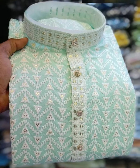 Men's Indian Bollywood Ethnic Full Stitched Rayon Viscose Kurta Pajama