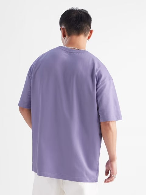 Solids Winter Mauve Oversized T-Shirts