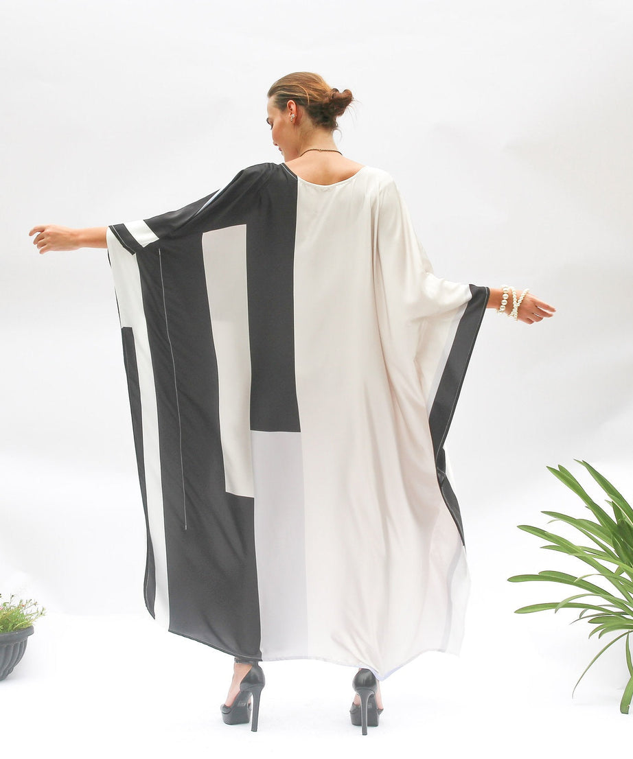 Soft Satin Silk Kaftan - Luxurious Maxi Dress for Women's