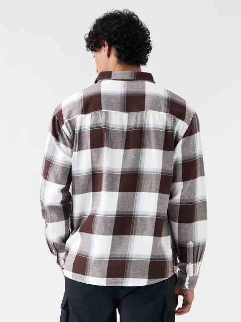 Plaid Rust Men Utility Shirts