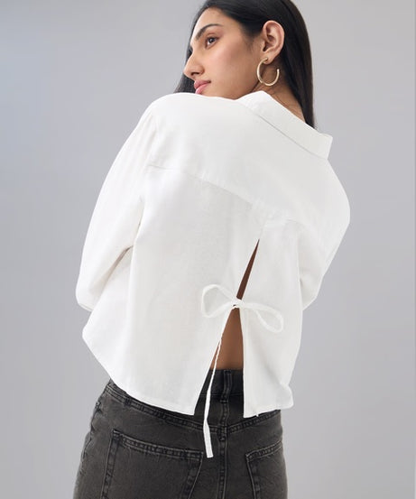 Linen Blend  Platinum Women Shirts