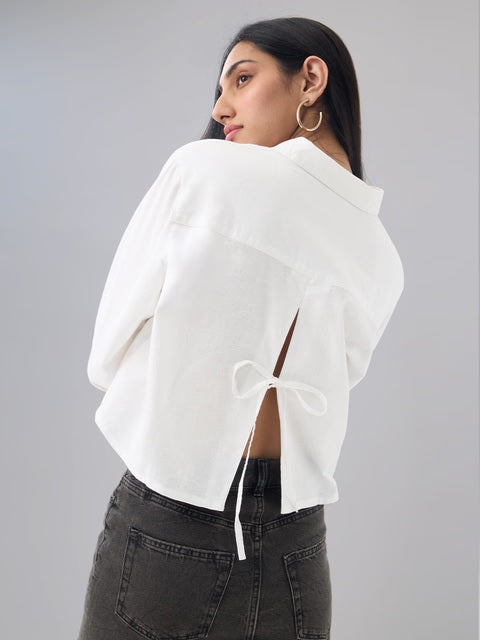 Linen Blend  Platinum Women Shirts