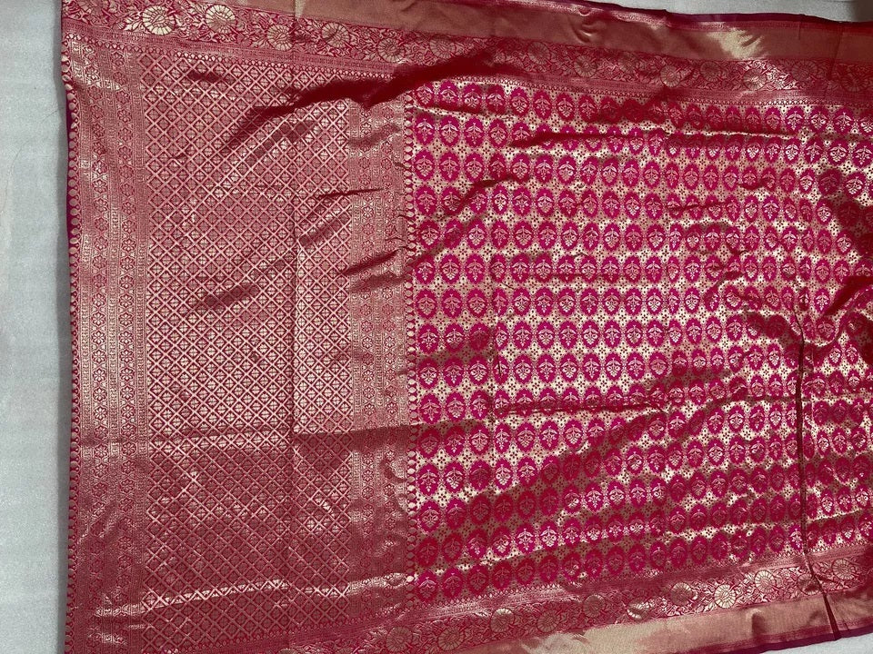 Wedding Wear Designer Banarasi Soft Silk Saree,Indian Party Sari & Blouse