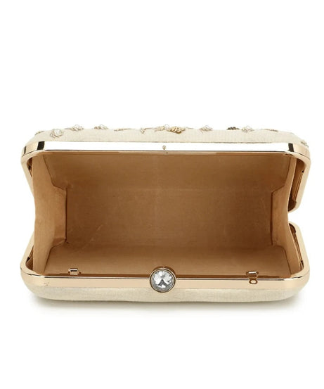 Designer Embellished Faux Silk Clutch